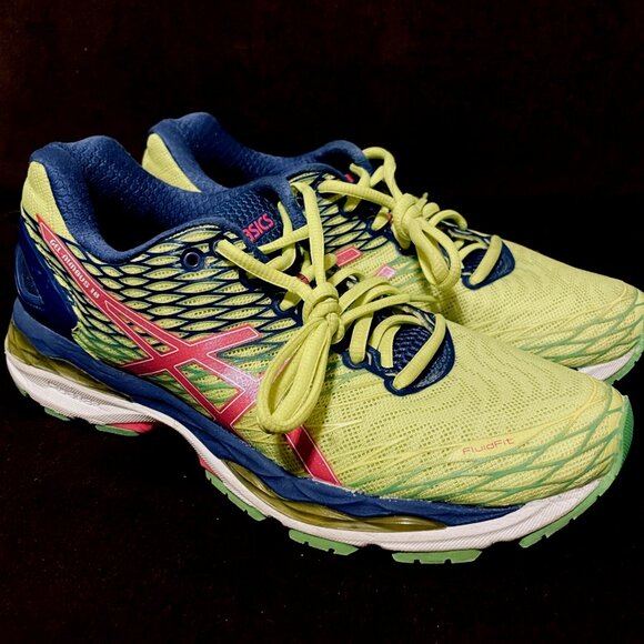 Asics Shoes - Asics Gel-Nimbus 18 Running Shoes Neon Yellow Multi Color T650N Size 9 US Medium
